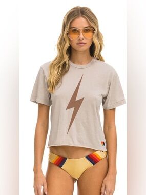 NEW Aviator Nation Bolt Boyfriend Tee